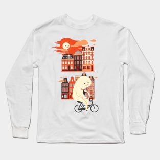 Happy Ghost Biking Long Sleeve T-Shirt